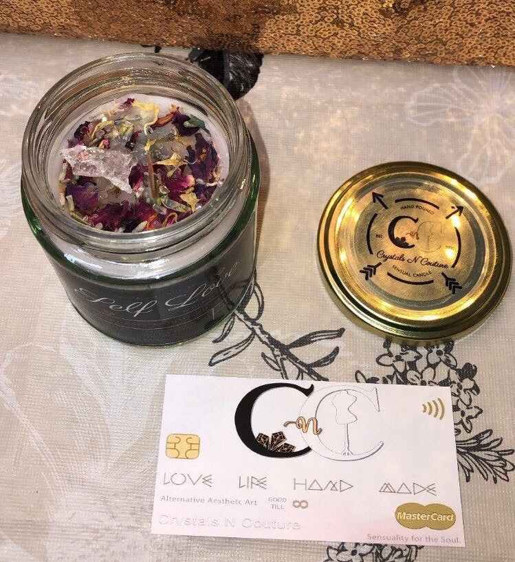 Self Love Essential Oil Crystal Candle