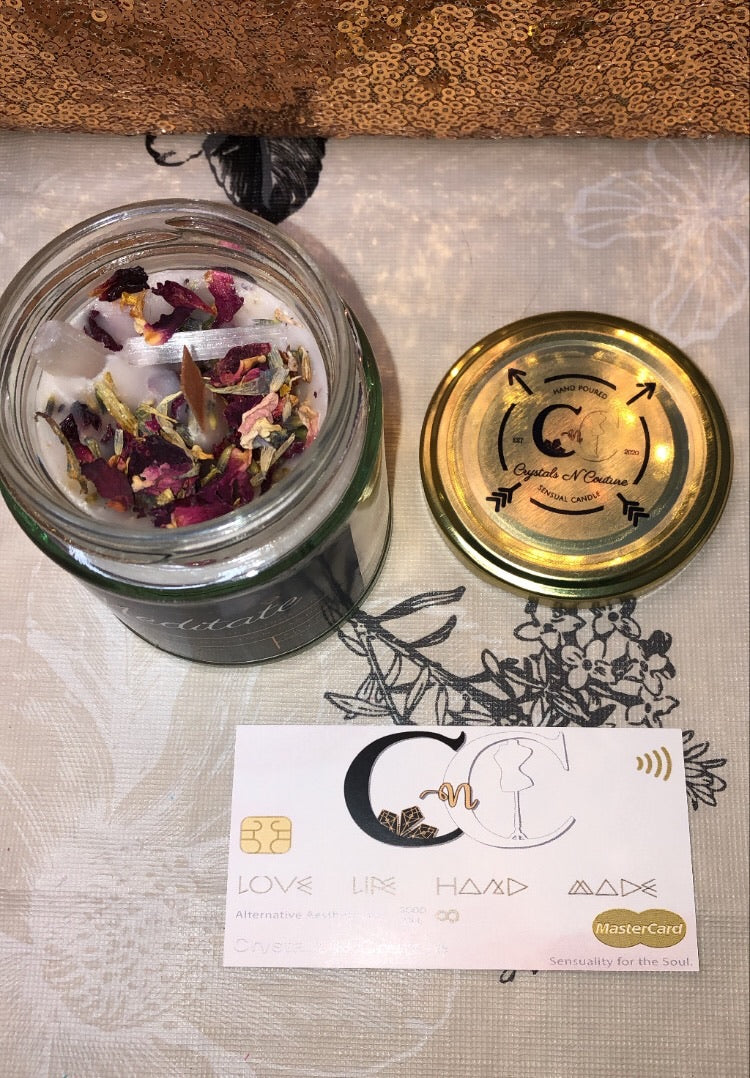 Meditate Essential Oil Crystal Candle