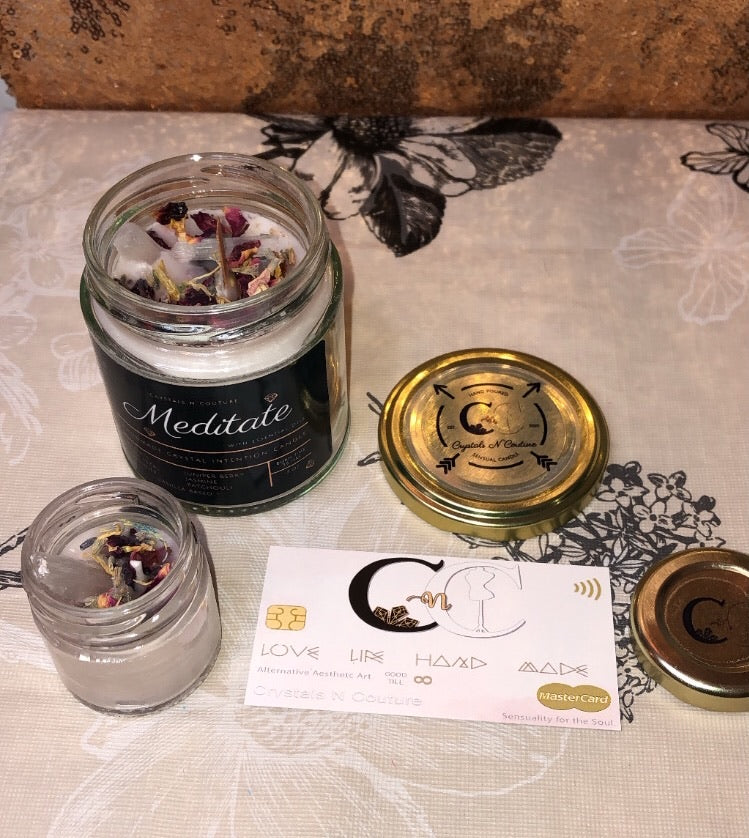 Meditate Essential Oil Crystal Candle