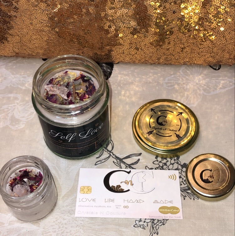 Self Love Essential Oil Crystal Candle