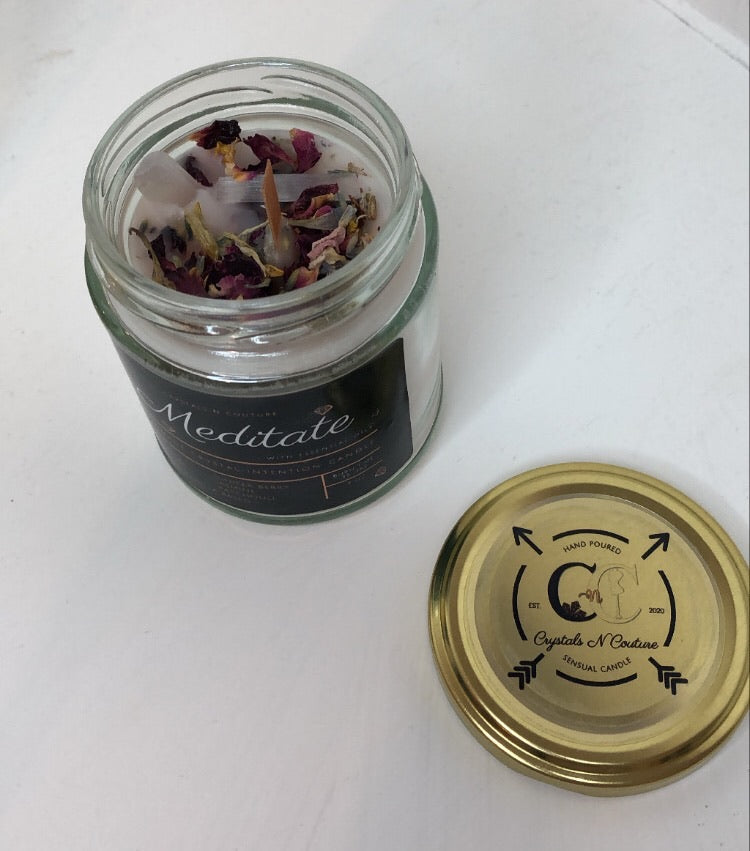 Meditate Essential Oil Crystal Candle