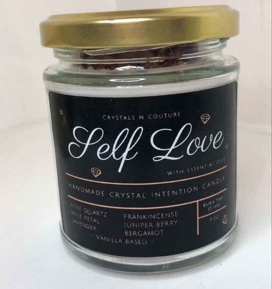 Self Love Essential Oil Crystal Candle