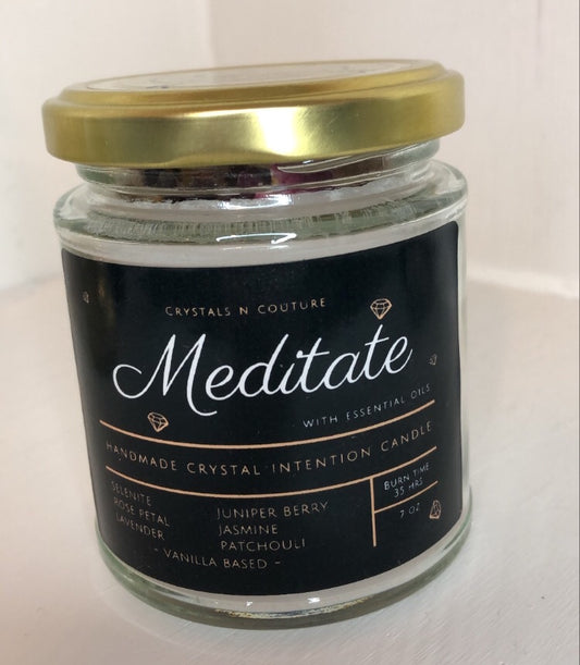 Meditate Essential Oil Crystal Candle